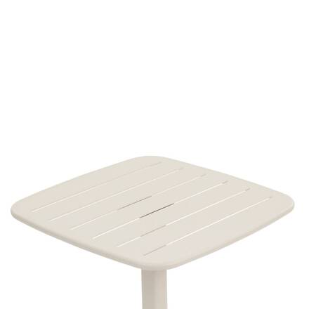 Square high garden table ALEGORIA Clay 2 seats - Epoxy-treated steel, Reinforced anti-rust treatment