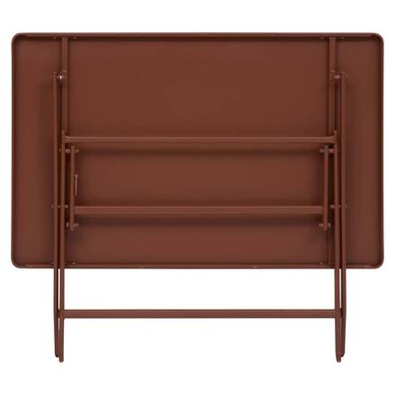 Folding balcony table GREENSBORO Mahogany 4 seats - Steel, Reinforced anti-rust treatment