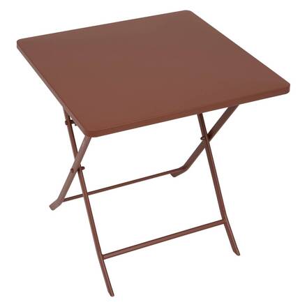 Folding balcony table GREENSBORO Mahogany 2 seats - Steel, Reinforced anti-rust treatment