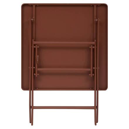 Folding balcony table GREENSBORO Mahogany 2 seats - Steel, Reinforced anti-rust treatment