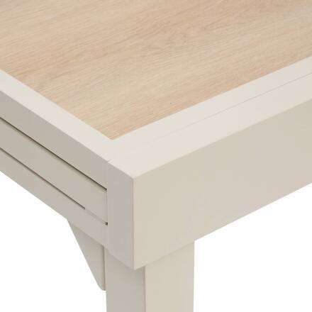 Square extendable garden table PIAZZA Spelt / Clay 8 seats - Epoxy-treated aluminum, Tempered glass