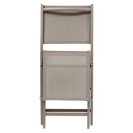 Set of 4 folding garden chairs ESSENTIA Hazelnut / Coffee Epoxy treated steel, Epoxy treated aluminum, Texaline