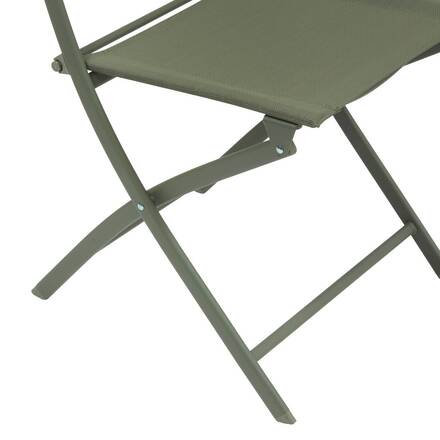Set of 4 folding garden chairs MODULA Laurel green Epoxy-coated steel, Texaline