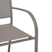 Garden chair with arms PIAZZA Hazelnut / Coffee Epoxy treated steel, Epoxy treated aluminum, Texaline Hazelnut / Coffee