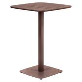 Square Garden High Table ALEGORIA Mahogany 2 seats - Epoxy-treated steel, Reinforced anti-rust treatment Mahogany Brown