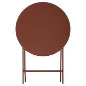 Folding balcony table GREENSBORO Mahogany 2 seats - Steel, Reinforced anti-rust treatment Mahogany Brown