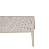 Extendable square garden table ÉVASION Linen / Clay 12 seats - Epoxy-coated aluminum Linen / Clay