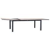 Rectangular extendable garden table EVASION Honey / Graphite 12 seats - Epoxy-coated aluminum Honey / Graphite