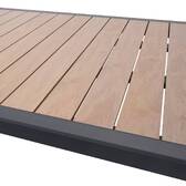 Rectangular extendable garden table EVASION Honey / Graphite 12 seats - Epoxy-coated aluminum Honey / Graphite