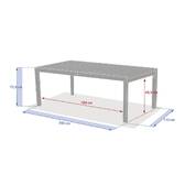 Rectangular extendable garden table EVASION Honey / Graphite 12 seats - Epoxy-coated aluminum Honey / Graphite