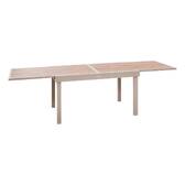 Rectangular extendable garden table PIAZZA Spelt / Clay 12 seats - Epoxy-coated aluminum, Tempered glass Spelt / Clay