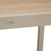 Rectangular extendable garden table PIAZZA Spelt / Clay 10 seats - Epoxy treated aluminum, Tempered glass Spelt / Clay