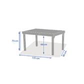 Rectangular extendable garden table PIAZZA Spelt / Clay 10 seats - Epoxy treated aluminum, Tempered glass Spelt / Clay