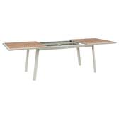 Rectangular extendable garden table PAVANE Malta / Clay 10 seats - Epoxy treated aluminum, Tempered glass Malta / Clay