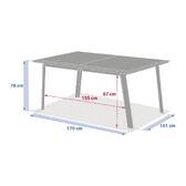 Rectangular extendable garden table PAVANE Malta / Clay 10 seats - Epoxy treated aluminum, Tempered glass Malta / Clay