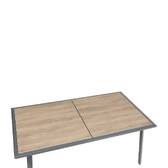Rectangular extendable garden table PAVANE Truffle / Graphite 10 seats - Epoxy treated aluminum, Tempered glass Truffle / Graphite