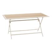Rectangular folding garden table AZUA Spelt / Clay 6 seats - Epoxy-treated aluminum, Glass Spelt / Clay