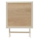 Folding square garden table AZUA Spelt / Clay 2 seats - Epoxy-treated aluminum, Glass Spelt / Clay