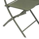 Set of 4 folding garden chairs MODULA Laurel green Epoxy-coated steel, Texaline Laurel
