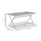 Folding balcony table GREENSBORO Coffee 6 seats - Steel, Reinforced anti-rust treatment Coffee