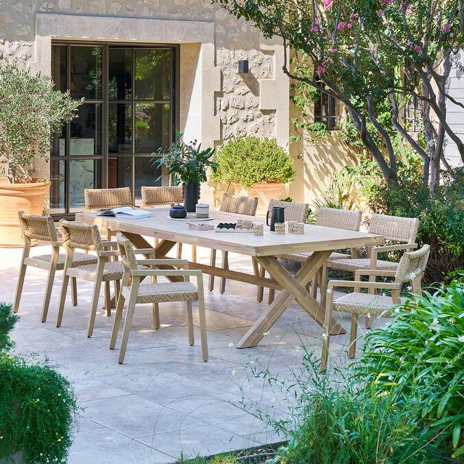 Rectangular garden table XENIA Eucalyptus 10 seats - FSC® certified eucalyptus Eucalyptus