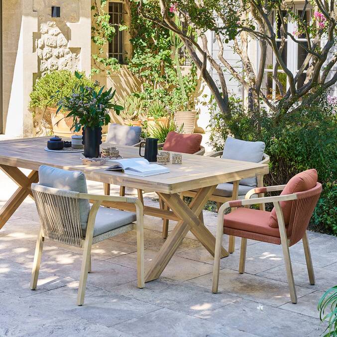 Rectangular garden table XENIA Eucalyptus 10 seats - FSC® certified eucalyptus Eucalyptus