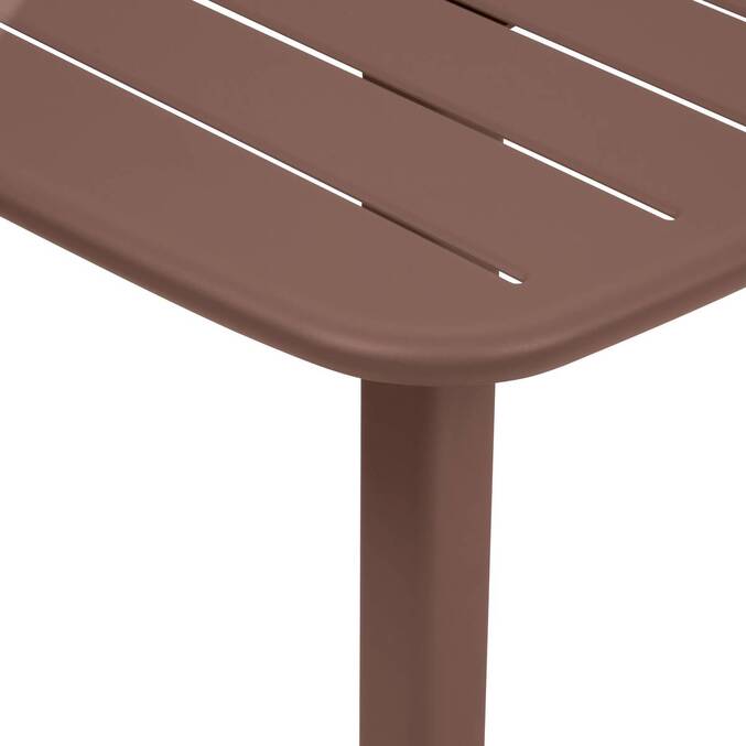Square Garden High Table ALEGORIA Mahogany 2 seats - Epoxy-treated steel, Reinforced anti-rust treatment Mahogany Brown