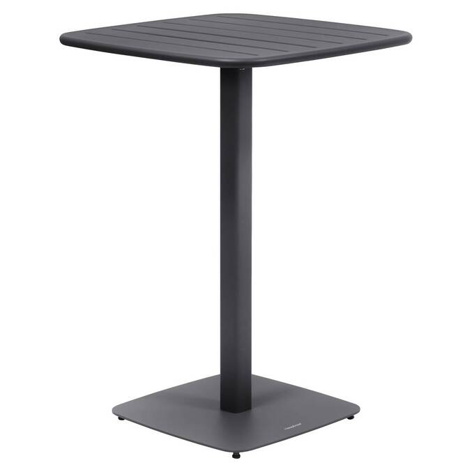 Square high garden table ALEGORIA Graphite 2 seats - Epoxy-treated steel, Reinforced anti-rust treatment Graphite