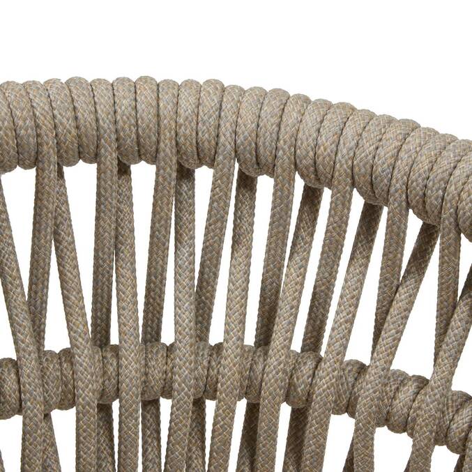 Garden chair with arms MYLORE Beige / Honey Epoxy treated aluminum, Recycled polyester Beige / Honey