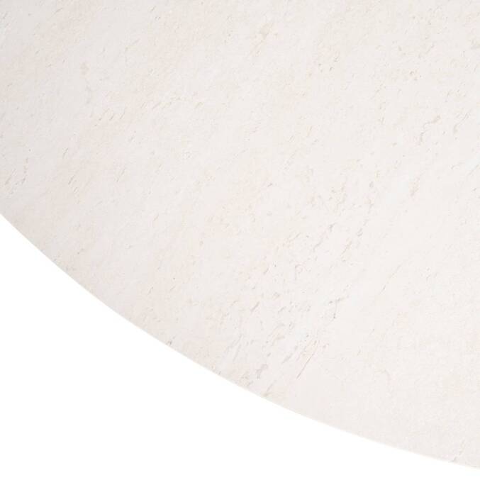 Round garden table NELORA Beige / Honey 8 seats - Epoxy-treated aluminum, Sintered stone Beige String / Honey