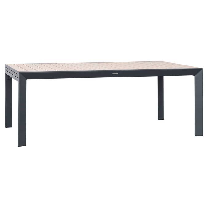 Rectangular extendable garden table EVASION Honey / Graphite 12 seats - Epoxy-coated aluminum Honey / Graphite