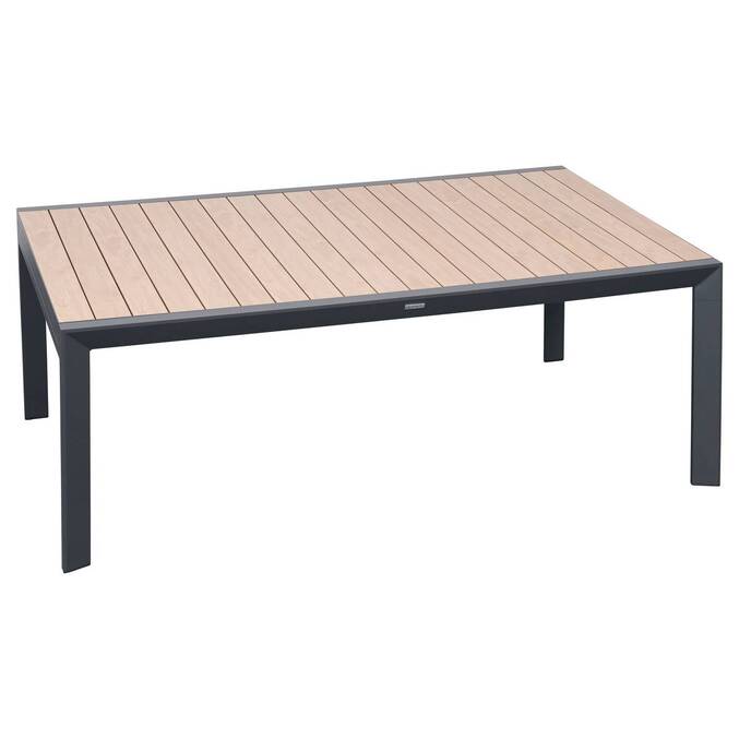 Rectangular extendable garden table EVASION Honey / Graphite 12 seats - Epoxy-coated aluminum Honey / Graphite