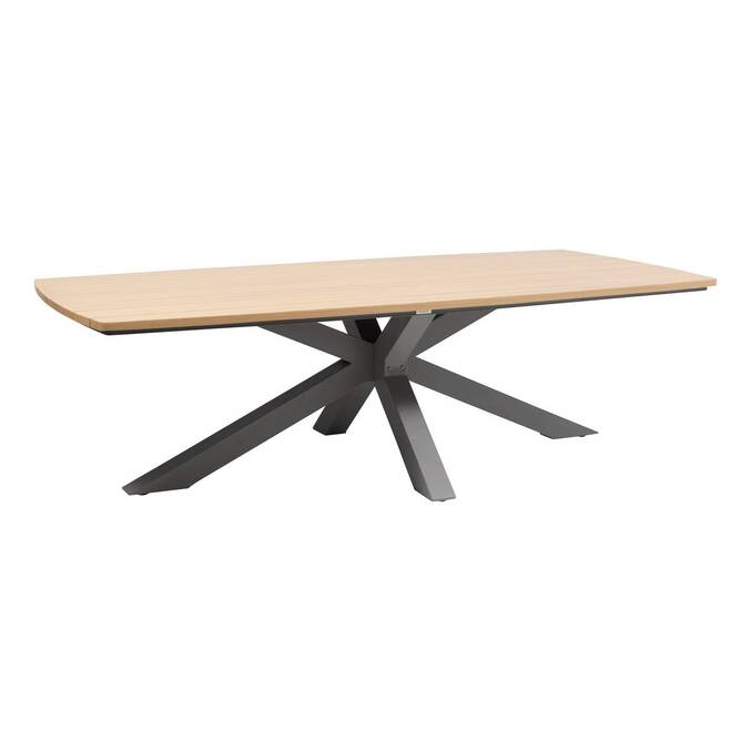 Rectangular garden table ORACLION Walnut / Graphite 10 seats - Epoxy-coated aluminum Walnut / Graphite