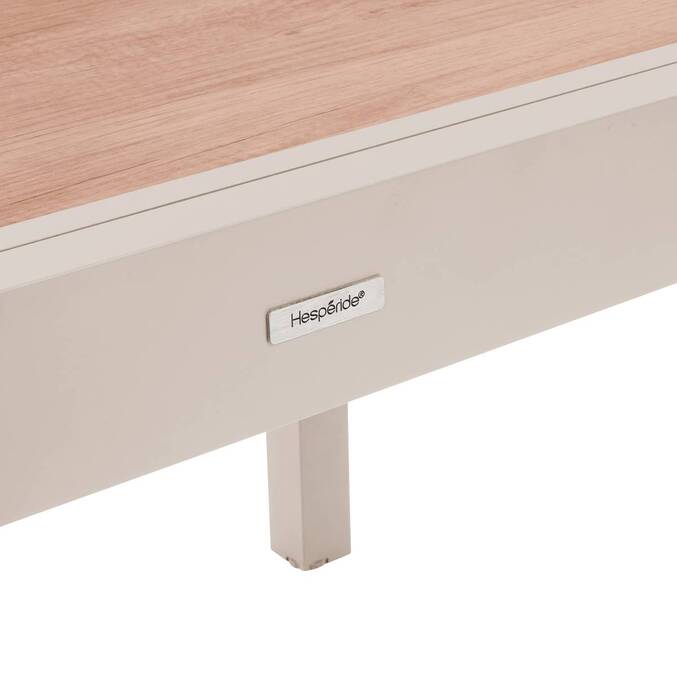 Rectangular extendable garden table PIAZZA Spelt / Clay 12 seats - Epoxy-coated aluminum, Tempered glass Spelt / Clay