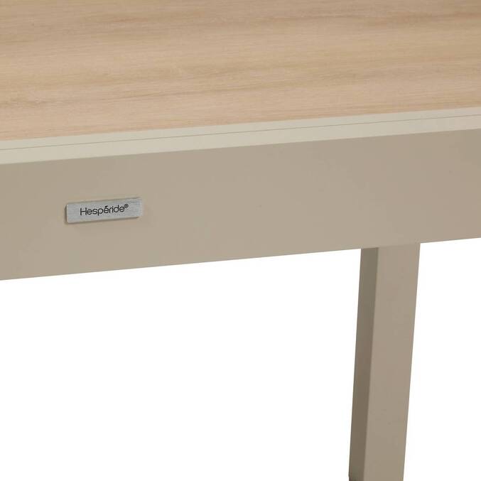 Rectangular extendable garden table PIAZZA Spelt / Clay 10 seats - Epoxy treated aluminum, Tempered glass Spelt / Clay