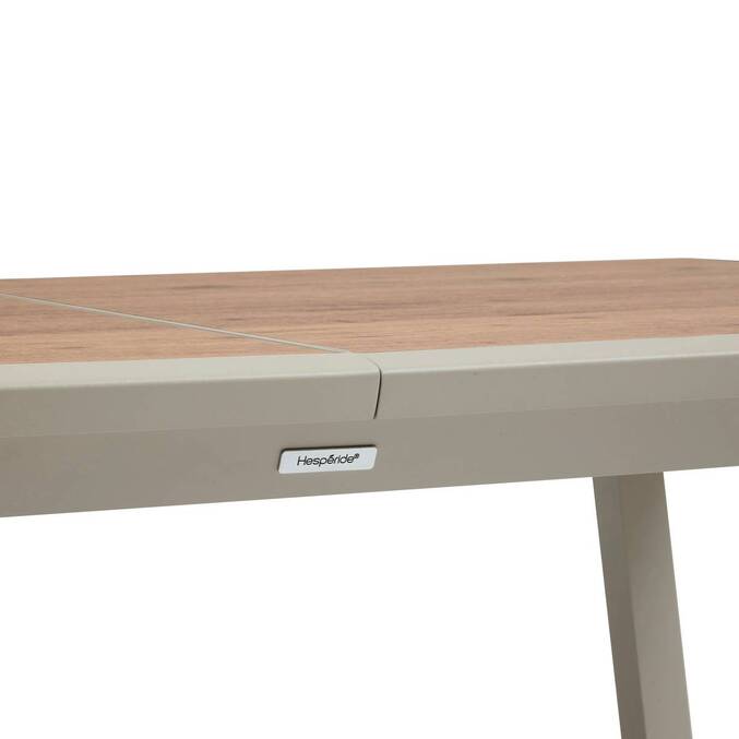 Rectangular extendable garden table PAVANE Malta / Clay 10 seats - Epoxy treated aluminum, Tempered glass Malta / Clay