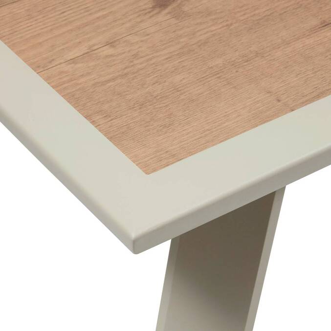 Rectangular extendable garden table PAVANE Malta / Clay 10 seats - Epoxy treated aluminum, Tempered glass Malta / Clay