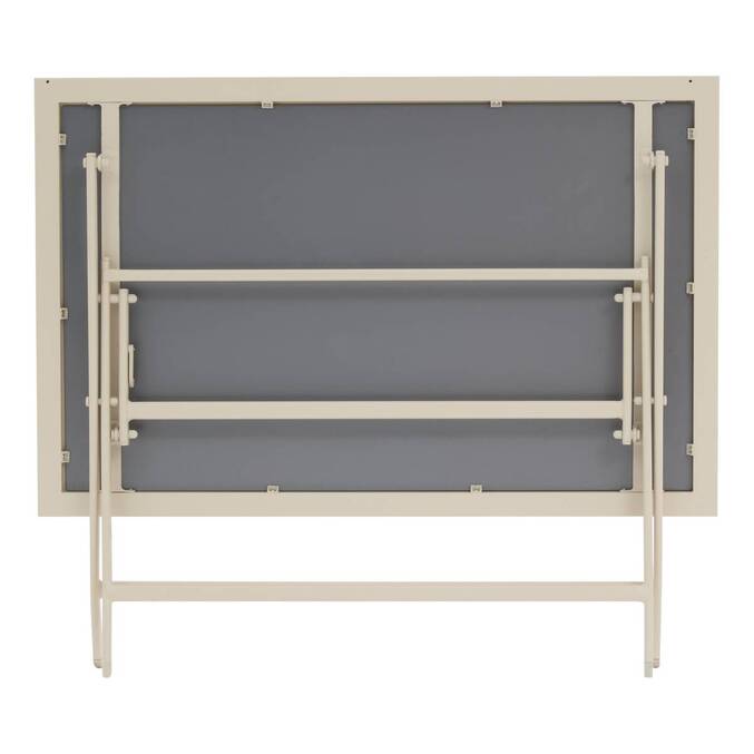 Rectangular folding garden table AZUA Spelt / Clay 4 seats - Epoxy-treated aluminum, Glass Spelt / Clay