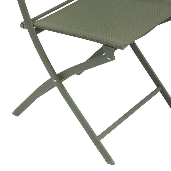 Set of 4 folding garden chairs MODULA Laurel green Epoxy-coated steel, Texaline Laurel