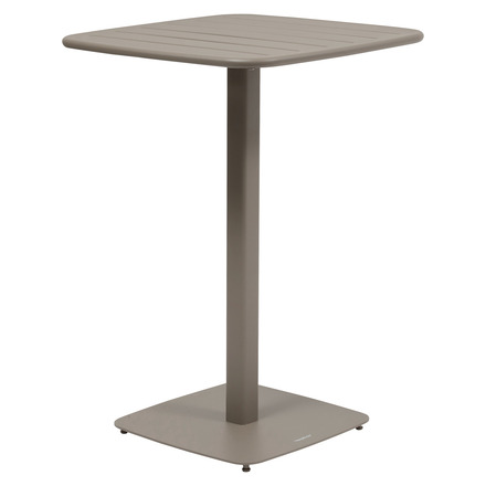 Square high garden table set + 2 ALEGORIA high chairs Coffee 2 seats - Epoxy-coated steel, Reinforced anti-rust treatment
