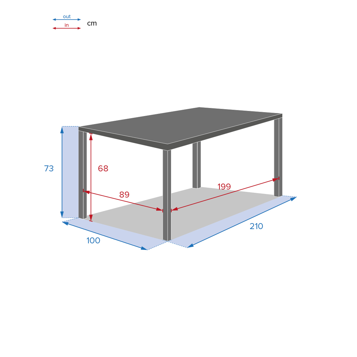 Conjunto de mesa de jardín PIAZZA + 6 sillones PIAZZA Amarillo mostaza y Grafito 8 plazas - Aluminio con tratamiento epoxi Grafito / Amarillo