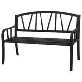 Banco de jardín ALVERNIA Negro 3 plazas - Acero con recubrimiento de epoxi, Tratamiento antioxidante reforzado Negro