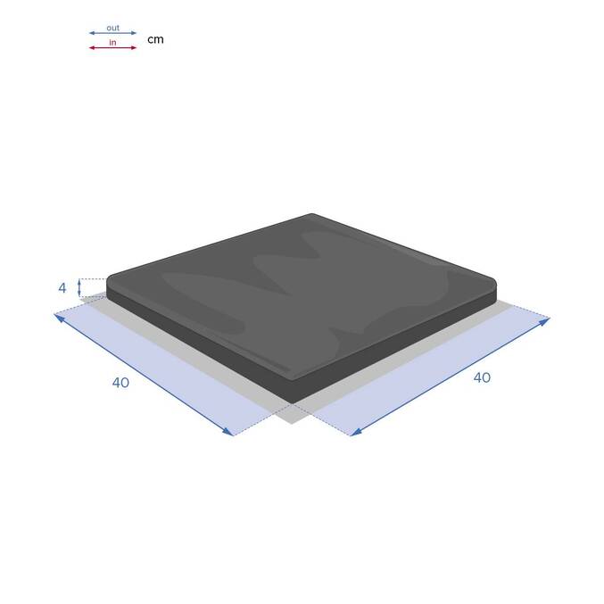 Cojín de silla con velcro KORAI Pizarra 40 x 40 cm - Poliéster3445
