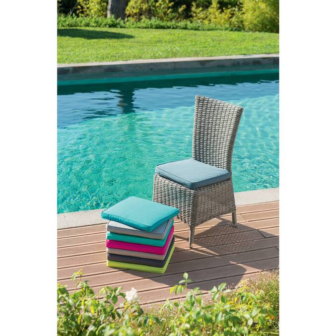 Cojín de silla con velcro KORAI Pizarra 40 x 40 cm - Poliéster3445