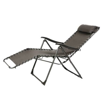 Sillón relax de jardín SILOS Antracita 5 posiciones - Acero con recubrimiento de epoxi, Texaline
