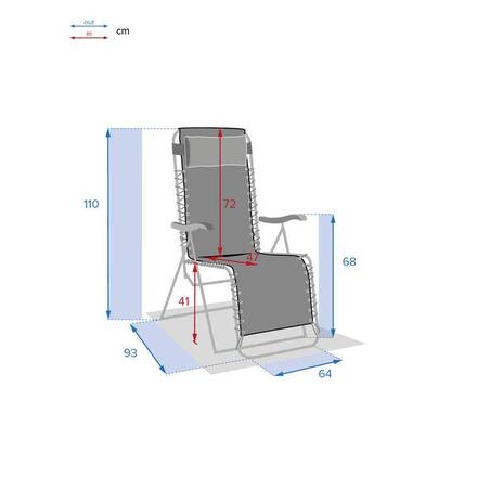Sillón relax de jardín SILOS Antracita 5 posiciones - Acero con recubrimiento de epoxi, Texaline