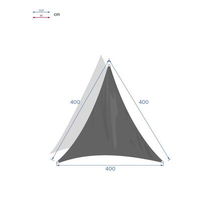 Vela de sombra triangular CURACAO Esmeralda 4 x 4 x 4 m - Poliéster