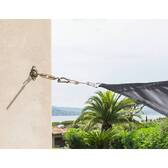 Kit de fijación para vela de sombra 20 cm - Acero recubierto de epoxi, 3 piezas Beige
