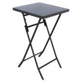 Mesa de jardín cuadrada plegable GREENSBORO Antracita 2 plazas - Acero tratado con epoxi, Tratamiento antioxidante reforzado Grafito