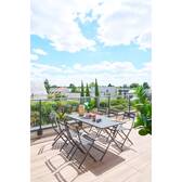 Silla de jardín plegable GREENSBORO Gris Acero recubierto de epoxi, Tratamiento antioxidante reforzado Grafito